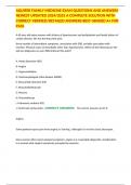 AQUIFER FAMILY MEDICINE EXAM QUESTIONS AND ANSWERS NEWEST UPDATED 2024&sol;2025 A COMPLETE SOLUTION WITH CORRECT VERIFIED&sol;DETAILED ANSWERS BEST GRADED A&plus; FOR PASS