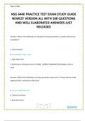 NSG 6440 PRACTICE TEST EXAM STUDY GUIDE NEWEST VERSION ALL WITH 500 QUESTIONS AND WELL ELABORATED ANSWERS JUST RELEASED 