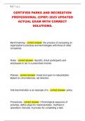 CERTIFIED PARKS AND RECREATION  PROFESSIONAL &lpar;CPRP&rpar; 2025 UPDATED  ACTUAL EXAM WITH CORRECT  SOLUTIONS&period;