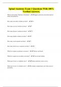 Spinal Anatomy Exam 1 Questions With 100&percnt; Verified Answers&period;