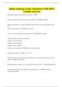 Spinal Anatomy Exam 3 Questions With 100&percnt; Verified Answers&period;