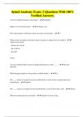Spinal Anatomy Exam -2 Questions With 100&percnt; Verified Answers&period;