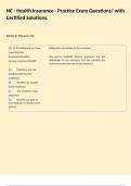 NC - Health Insurance - Practice Exam Questions&sol; with Certified Solutions&period;