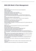 BSN 205 Week 5 Pain Management Questions with Solutions