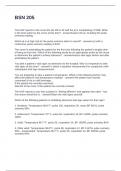 BSN 205 QUESTIONS AND ANSWERS 100&percnt; CORRECT