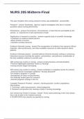 NURS 205 Midterm Questions and Answers Rated A&plus;