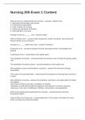Nursing 205 Exam 1 Content Questions and Answers 100&percnt; Correct