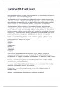 Nursing 205 Final Exam Questions and Answers Graded A&plus;