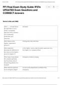 FF1 Final Exam Study Guide IFSTAUPDATED Exam Questions andCORRECT Answers