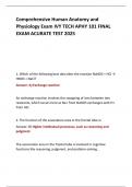 Comprehensive Human Anatomy and Physiology Exam IVY TECH APHY 101 