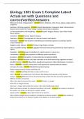 Biology 1301 Exam 1 Complete Latest Actual set with Questions and correct&sol;verified Answers