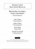 Solutions for Beginning Algebra&colon; Early Graphing 4th Edition by John Tobey&comma; All Chapters 1-9&vert;100&percnt; Pass
