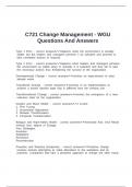 C721 Change Management - WGU Questions And Answers