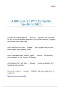 A100 Quiz -3 With Complete Solutions 2025