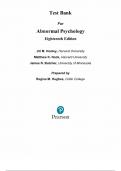 Test Bank for Abnormal Psychology&comma; 18th Edition by Jill M&period; Hooley&vert; Test Bank With 100&percnt; Veri&filig;ed Answers&comma; Graded A&plus;