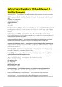 Safety Exam Questions With All Correct & Verified Answers