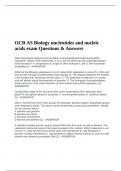 OCR AS Biology nucleotides and nucleic acids exam Questions & Answers