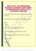  WGU C165 INTEGRATED PHYSICAL SCIENCES EXAM QUESTIONS &vert;GUARANTEED ACCURATE ANSWERS