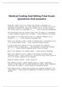 Medical Coding And Billing Final Exam Questions And Answers