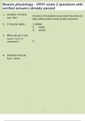 Muscle physiology - VPHY exam 2 questions with verified answers already passed