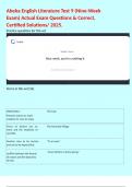 Abeka English Literature Test 9 &lpar;Nine-Week Exam&rpar; Actual Exam Questions & Correct&comma; Certified Solutions&sol; 2025&period; 