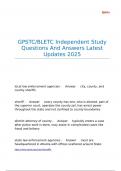 GPSTC-BLETC Independent Study Questions And Answers Latest Updates 2025
