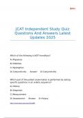 JCAT Independent Study Quiz Questions And Answers Latest Updates 2025