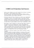 CORB Level II Questions And Answers