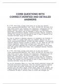 CORB QUESTIONS WITH CORRECT&comma;VERIFIED AND DETAILED ANSWERS