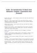 Kolb - An Introduction To Brain And Behavior&colon; Chapter 1 Questions And Answers