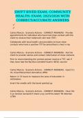 SWIFT RIVER COMMUNITY HEALTH&colon; EXAM&comma; 2025&sol;2026 WITH CORRECT&sol;ACCURATE ANSWERS