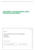 LRW EXAM &vert; 129 QUESTIONS &vert; WITH ACCURATE SOLUTIONS&excl;&excl;