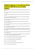 Family Development Credential Test Review Questions With All Correct & Verified Answers