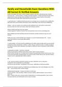 Family and Households Exam Questions With All Correct & Verified Answers