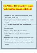 ECPI BIO 111 Chapter 1 exam with verified precise solutions