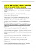 Working with Families Final Exam Questions With All Correct & Verified Answers