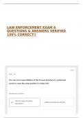 LAW ENFORCEMENT EXAM 6 QUESTIONS & ANSWERS VERIFIED 100&percnt; CORRECT&excl;&excl;