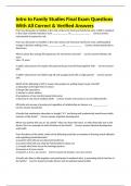 Intro to Family Studies Final Exam Questions With All Correct & Verified Answers
