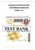 Test Bank For Introductory Clinical Pharmacology 12th Edition By Susan Ford Chapter 1 - 54 &vert; Complete