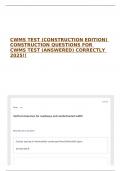CWMS TEST &lpar;CONSTRUCTION EDITION&rpar; CONSTRUCTION QUESTIONS FOR CWMS TEST &lpar;ANSWERED&rpar; CORRECTLY 2025&excl;&excl;