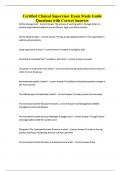 Certified Clinical Supervisor Exam Study Guide Questions with Correct Answers