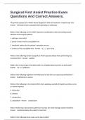 Surgical First Assist Practice Exam Questions And Correct Answers&period;