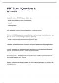 PTC Exam 4 Questions & Answers