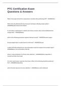 PTC Certification Exam Questions & Answers