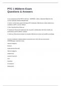PTC 1 Midterm Exam Questions & Answers