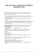 NUR 257 FINAL EXAM WITH CORRECT ANSWERS 2025