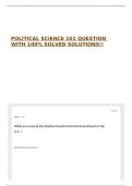 POLITICAL SCIENCE 101 QUESTION WITH 100&percnt; SOLVED SOLUTIONS&excl;&excl;