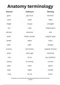 Medical Terminology &ndash; Lesson 1 &ndash; Basic Elements&comma; Suffixes & Word Construction &lpar;Anatomy Worksheet Answers&rpar;