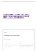 2025 NAN MCKAY HCV SPECIALIST CERTIFICATION EXAM QUESTIONS WITH LATEST SOLUTIONS&excl;&excl;