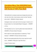 Carrabbas Menu Test 2025&sol;2026 Exam  Questions and Corresponding Answers  with Surety of 100&percnt; Pass Mark 